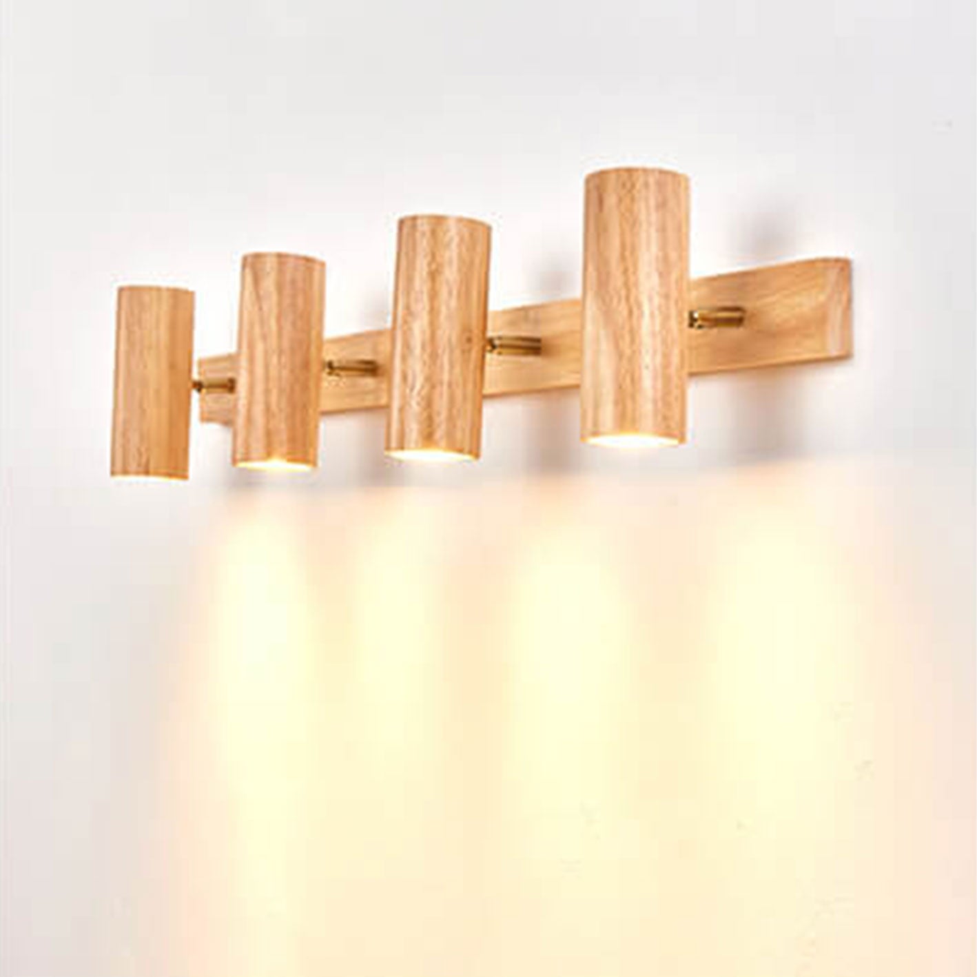 Modern Wooden Wall Light | Minimalist Track Spotlight Sconce