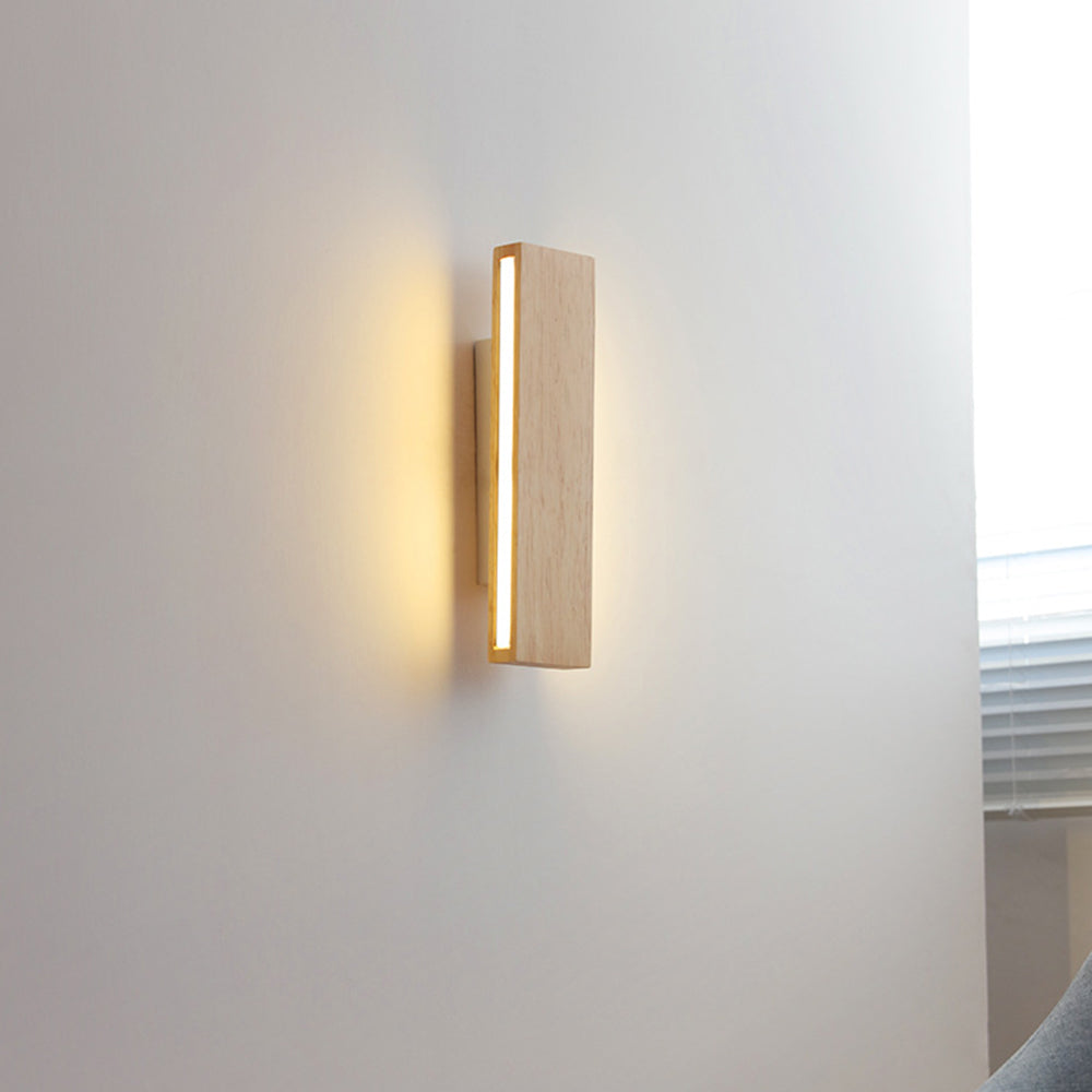 Rotatable Wood LED Wall Sconce - Modern Minimalist Bedside Reading Light