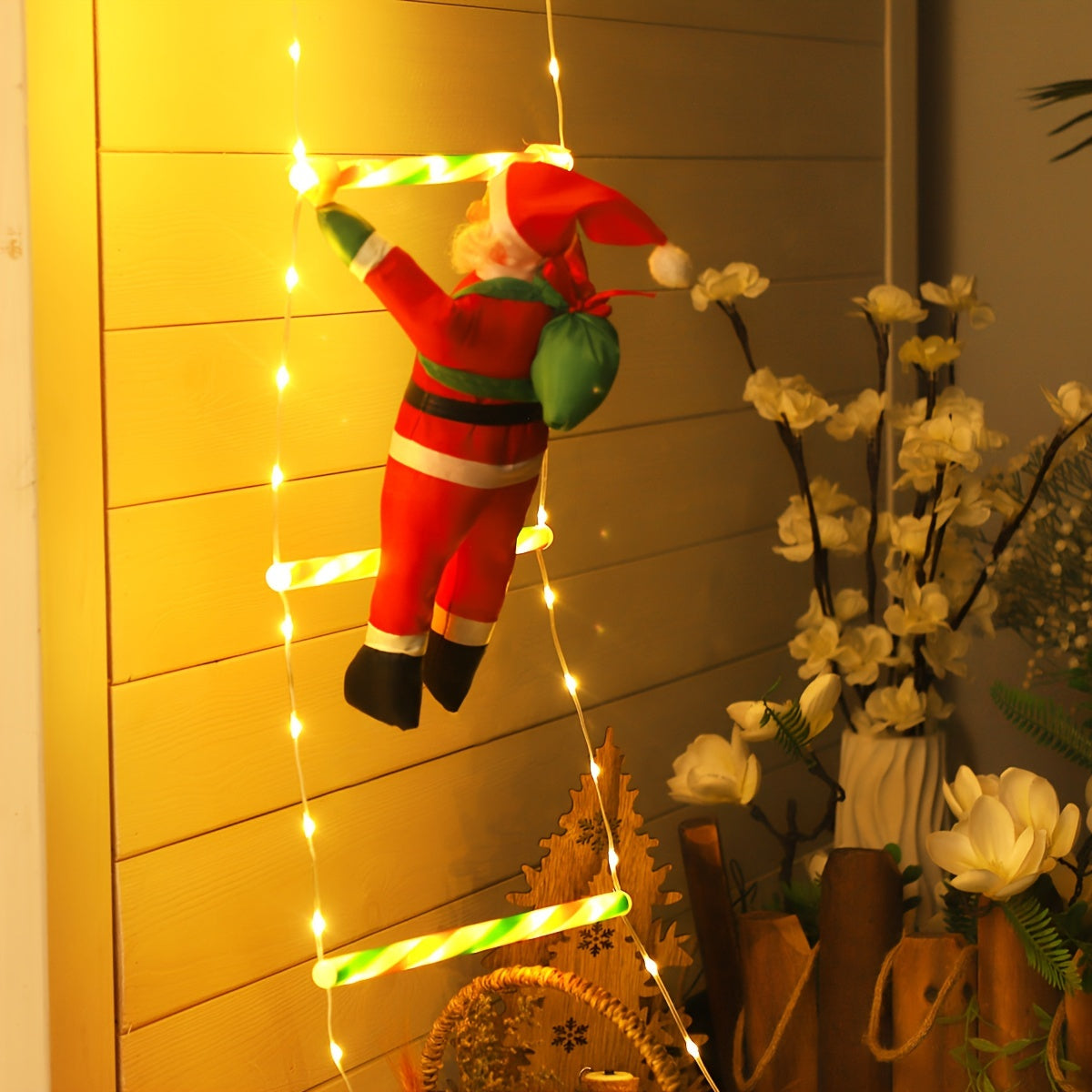 LED Christmas Ladder Light – Battery-Powered Festive Decoration