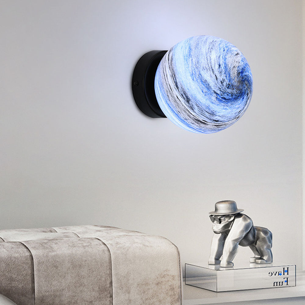 Modern Glass Globe Ceiling Light Flush Mount White