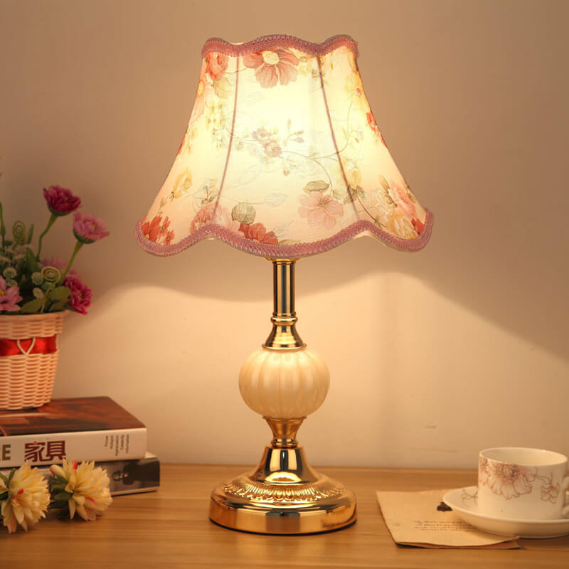 Nordic Vintage Table Lamp | Elegant Fabric Shade Bedside Lamp