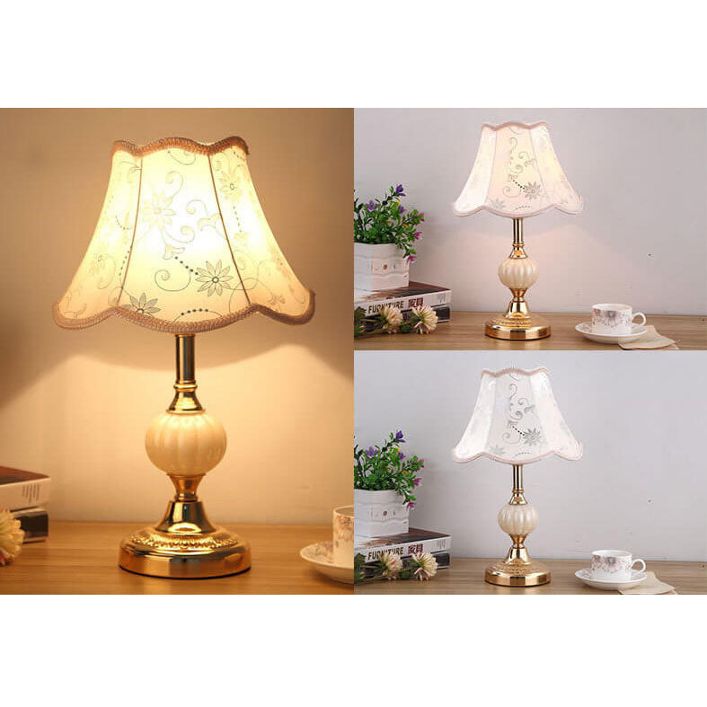 Nordic Vintage Table Lamp | Elegant Fabric Shade Bedside Lamp