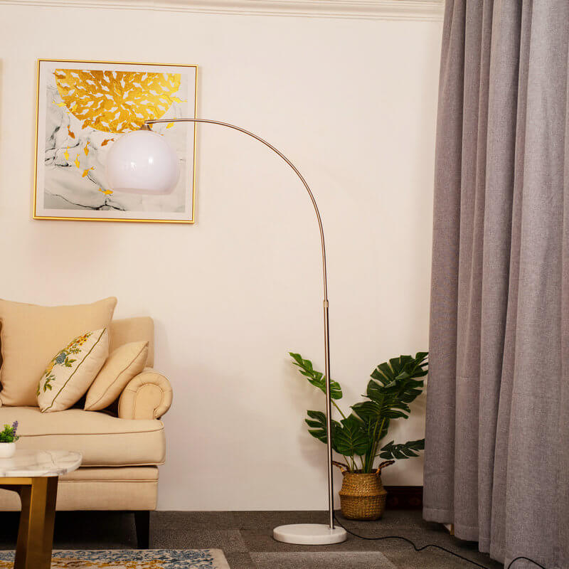 Modern Globe Floor Lamp | Acrylic Shade Arc Standing Lamp