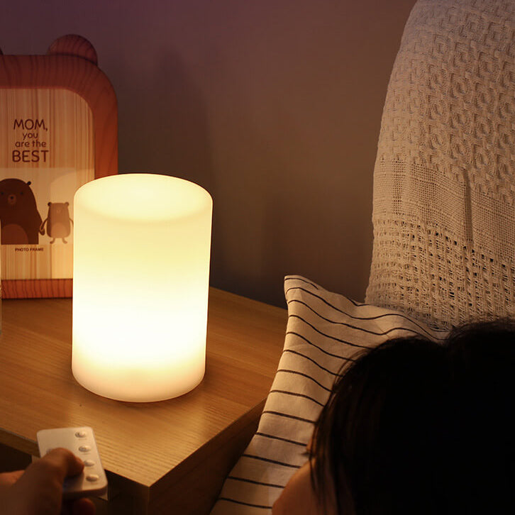 Modern Geometric Remote-Control LED Night Light – Creative Decorative Table Lamp