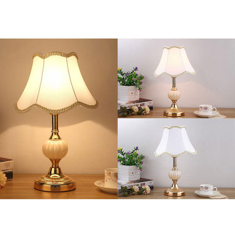 Nordic Vintage Table Lamp | Elegant Fabric Shade Bedside Lamp