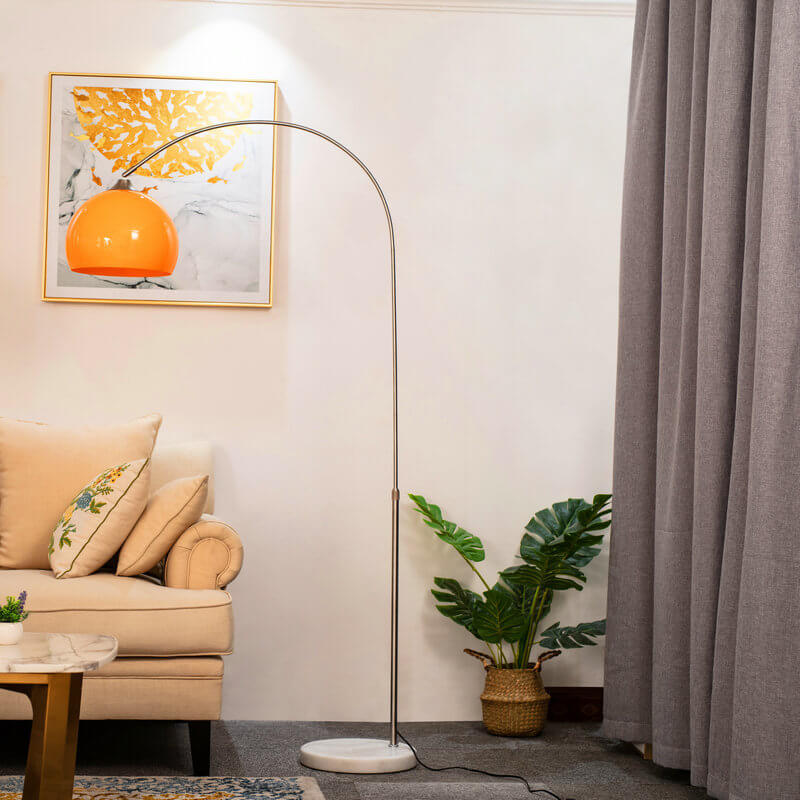 Modern Globe Floor Lamp | Acrylic Shade Arc Standing Lamp