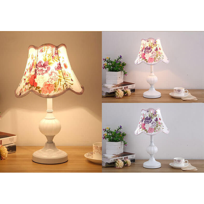 Nordic Vintage Table Lamp | Elegant Fabric Shade Bedside Lamp