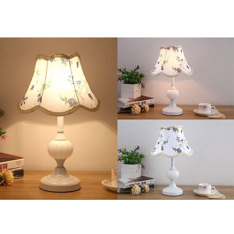 Nordic Vintage Table Lamp | Elegant Fabric Shade Bedside Lamp