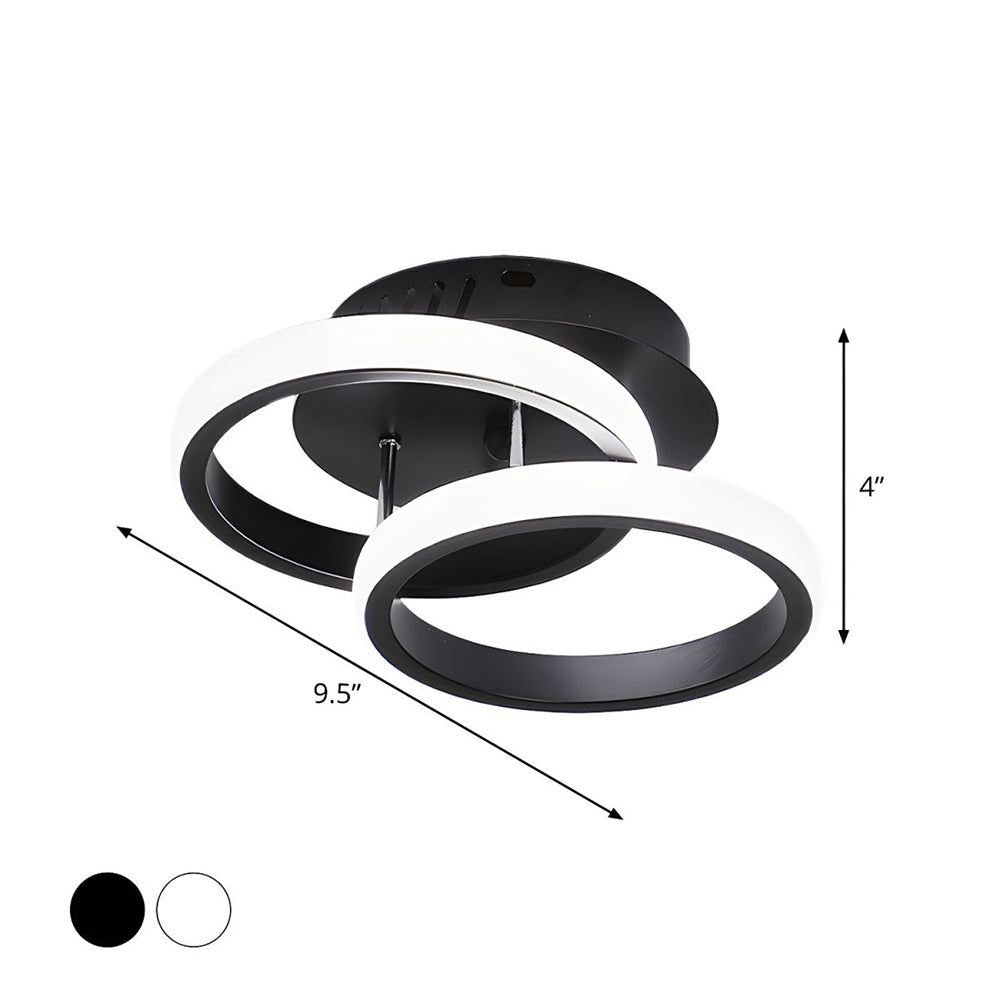 Modern Geometric LED Ceiling Light | Minimalist Black Metal Frame Fixture