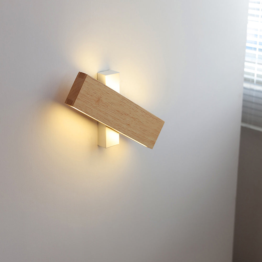 Rotatable Wood LED Wall Sconce - Modern Minimalist Bedside Reading Light