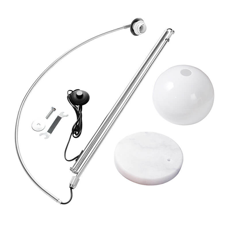 Modern Globe Floor Lamp | Acrylic Shade Arc Standing Lamp