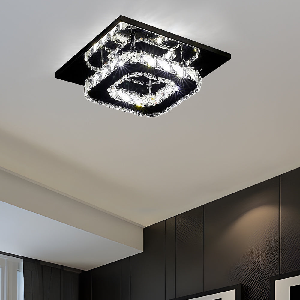 Crystal LED Flush Mount Ceiling Light Modern Dimmable