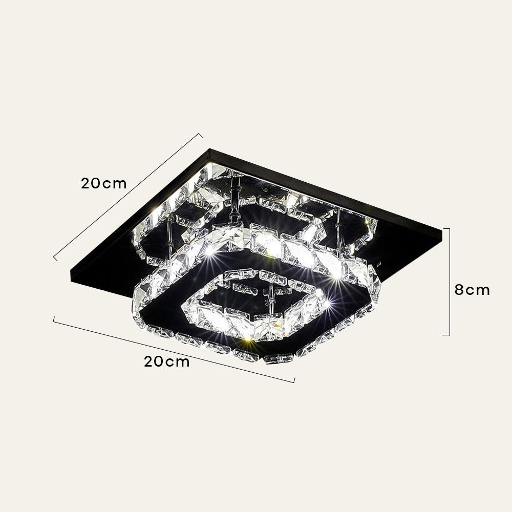 Crystal LED Flush Mount Ceiling Light Modern Dimmable