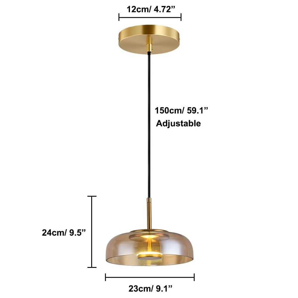 Modern Glass Pendant Light LED Single Dimmable
