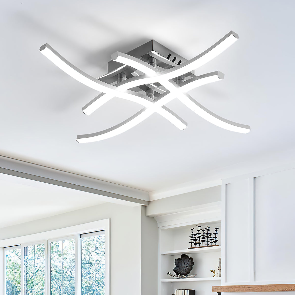 Modern LED Flush Mount Ceiling Light Aluminum Dimmable
