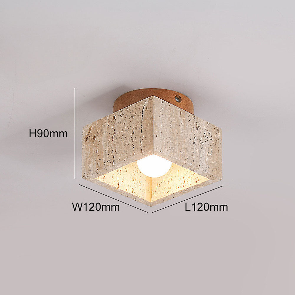 Minimalist Wood Cylinder Flush Mount Ceiling Light - Natural Finish LED Downlight