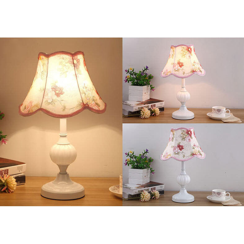 Nordic Vintage Table Lamp | Elegant Fabric Shade Bedside Lamp