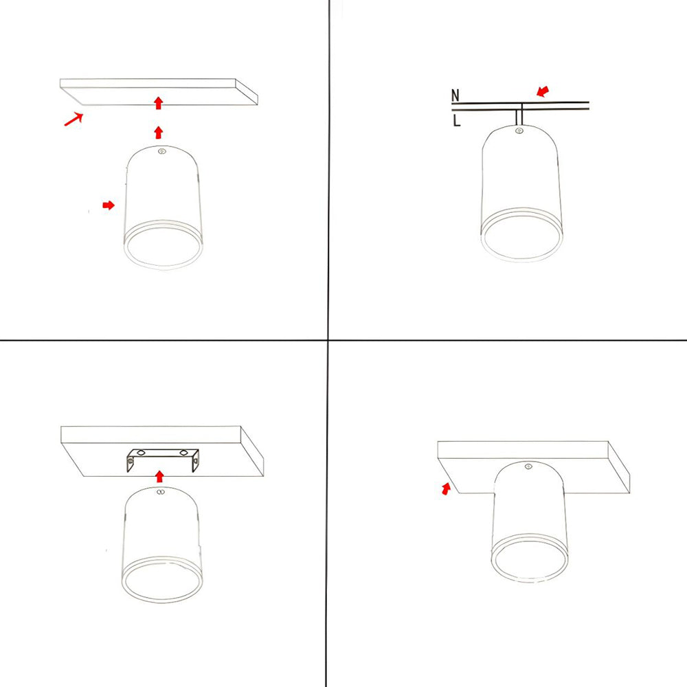 Modern Aluminum LED Downlight - Cylindrical Flush Mount Ceiling Light