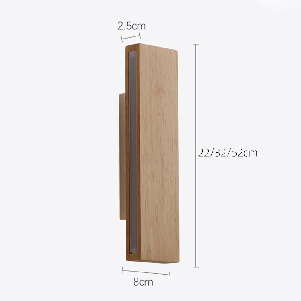 Rotatable Wood LED Wall Sconce - Modern Minimalist Bedside Reading Light