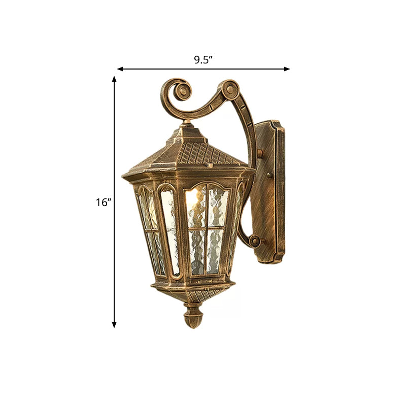 Traditional Outdoor Wall Lantern | Brass or Black Porch Light with Dimpled Glass