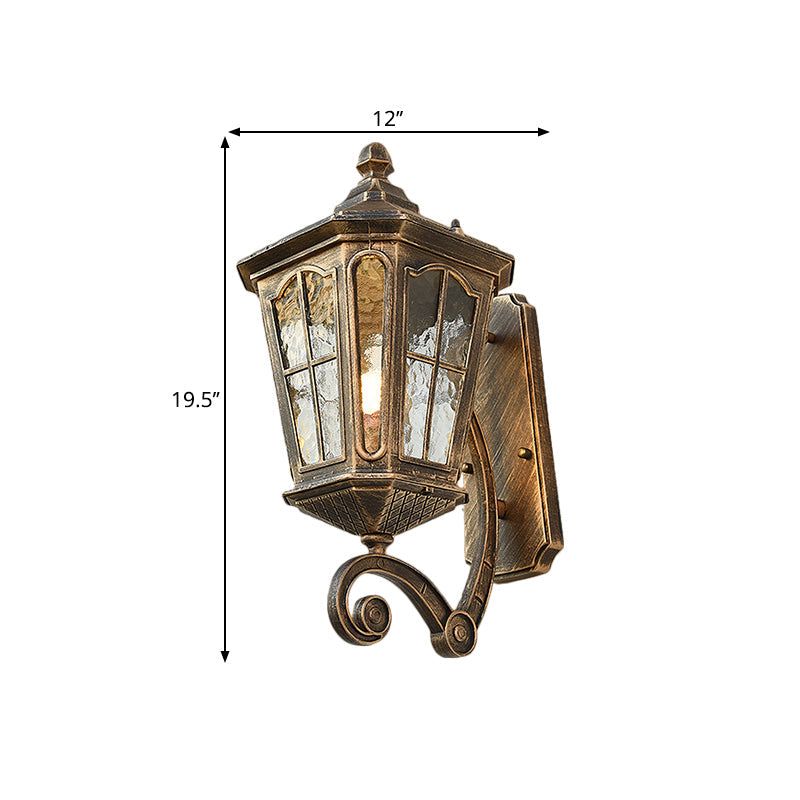 Traditional Outdoor Wall Lantern | Brass or Black Porch Light with Dimpled Glass