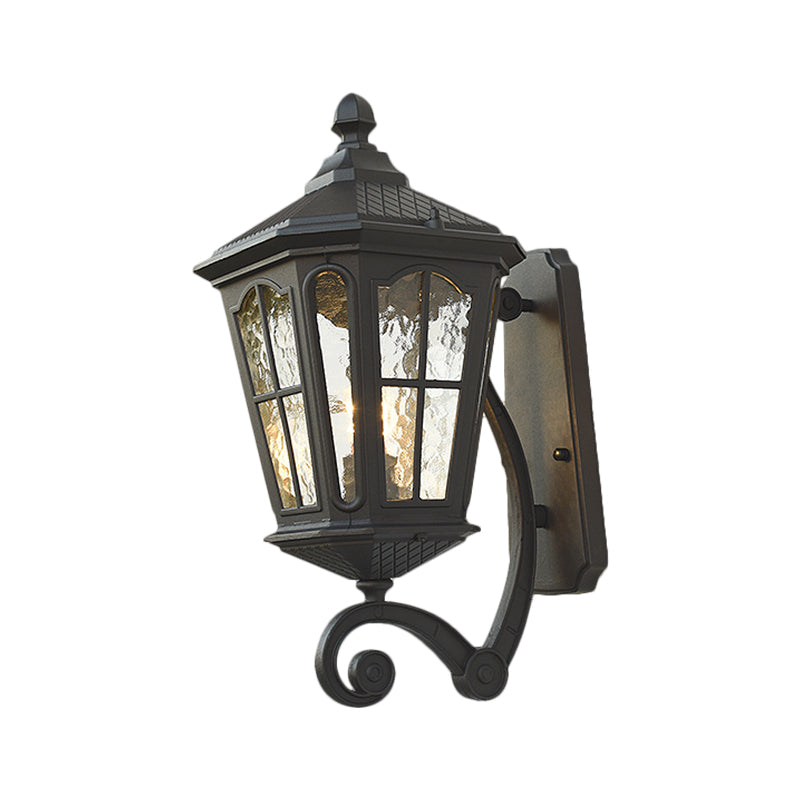 Traditional Outdoor Wall Lantern | Brass or Black Porch Light with Dimpled Glass