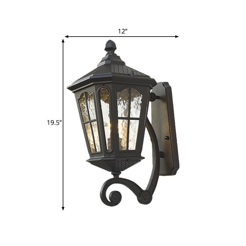 Traditional Outdoor Wall Lantern | Brass or Black Porch Light with Dimpled Glass
