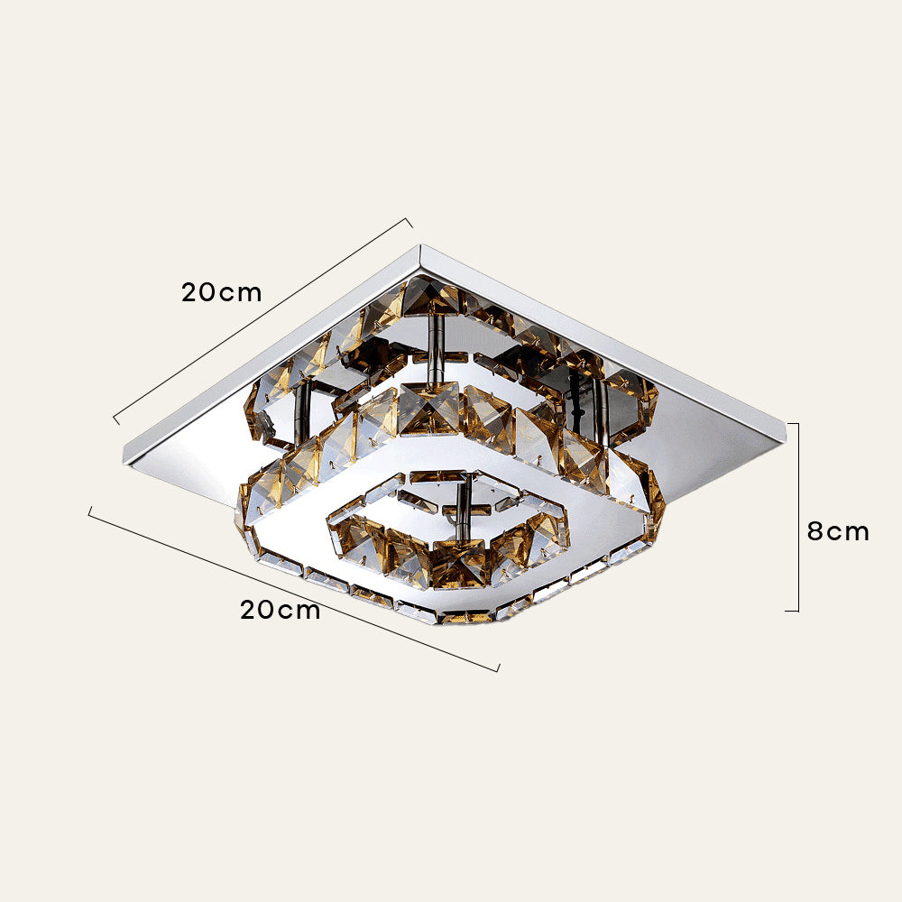 Crystal LED Flush Mount Ceiling Light Modern Dimmable