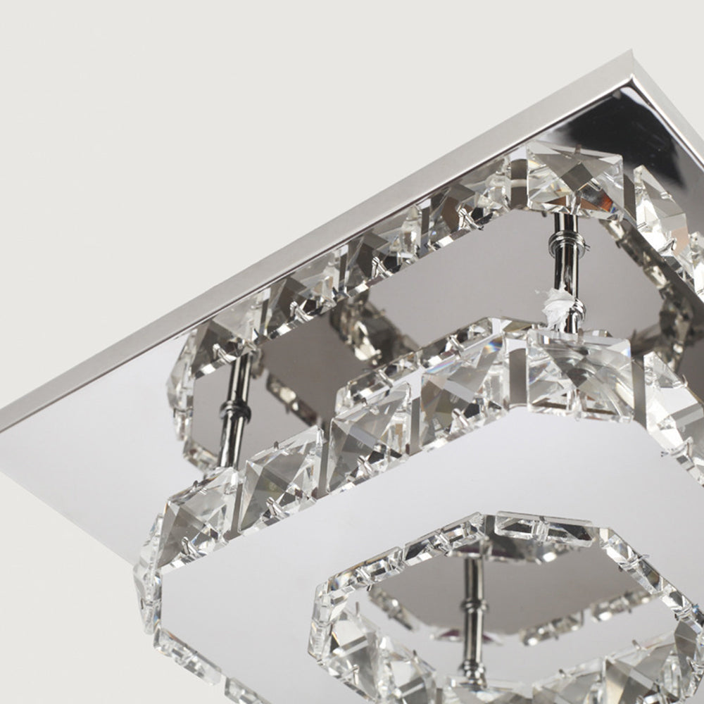 Crystal LED Flush Mount Ceiling Light Modern Dimmable