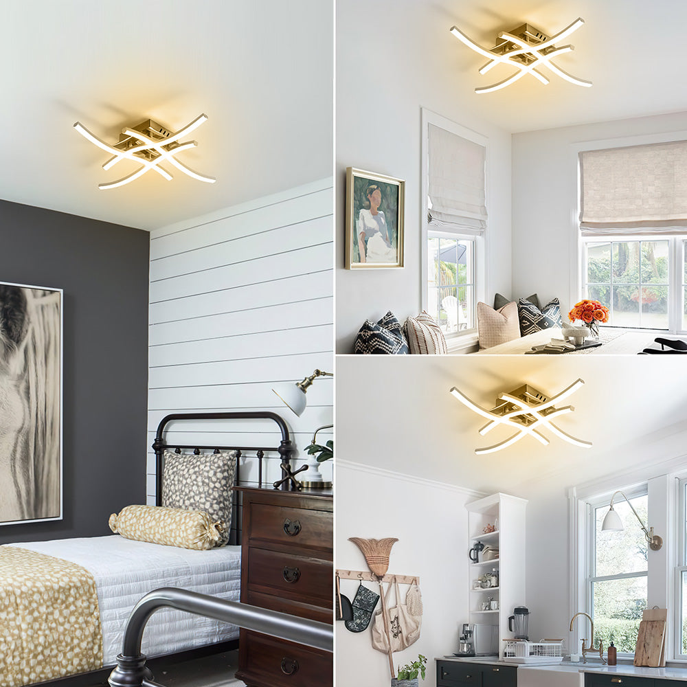 Modern LED Flush Mount Ceiling Light Aluminum Dimmable