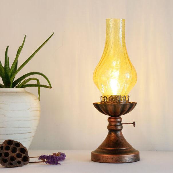 Vintage Kerosene Oil Lamp | Antique Retro Table Lamp for Rustic & Industrial Home Decor