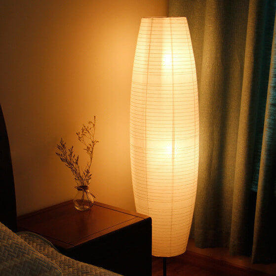 Nordic Rice Paper Floor Lamp | Minimalist Column Standing Lamp