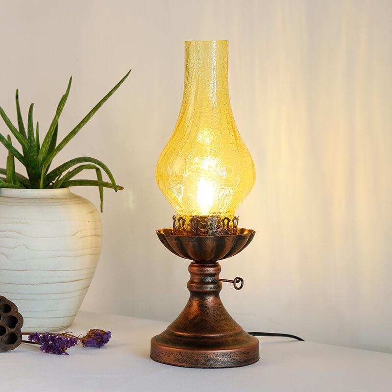 Vintage Kerosene Oil Lamp | Antique Retro Table Lamp for Rustic & Industrial Home Decor