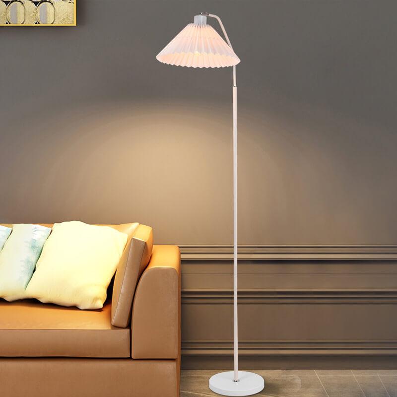 Modern Pleated Fabric Floor Lamp | Minimalist Standing Light for Bedroom & Living Room
