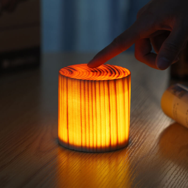 Wood LED Touch Night Light | Modern Wooden Table Lamp