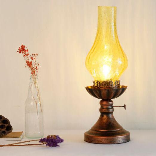 Vintage Kerosene Oil Lamp | Antique Retro Table Lamp for Rustic & Industrial Home Decor