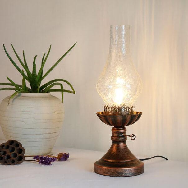 Vintage Kerosene Oil Lamp | Antique Retro Table Lamp for Rustic & Industrial Home Decor