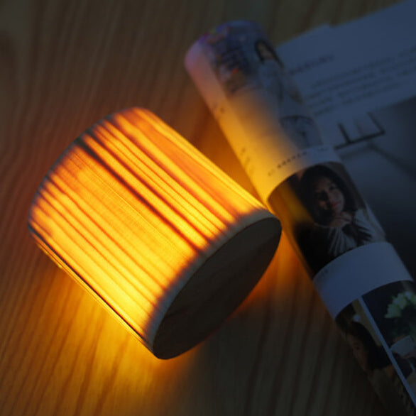 Wood LED Touch Night Light | Modern Wooden Table Lamp