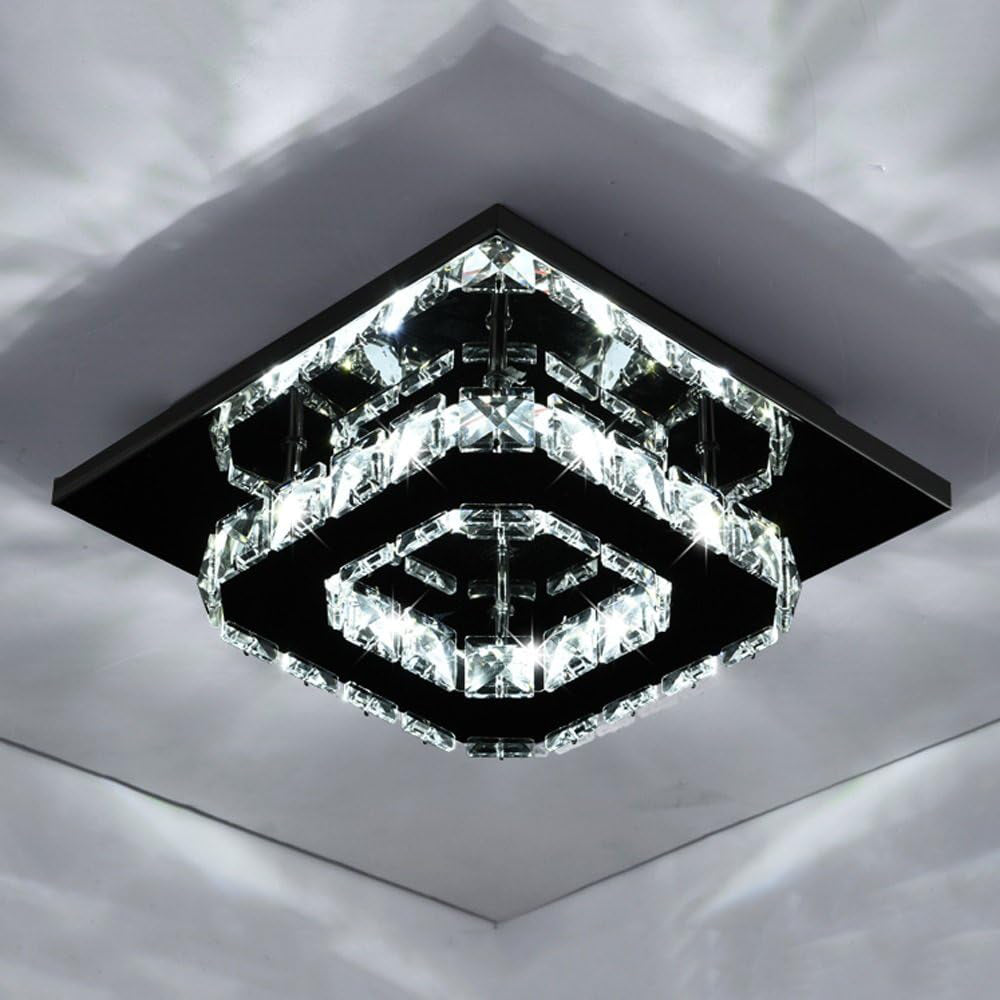 Crystal LED Flush Mount Ceiling Light Modern Dimmable