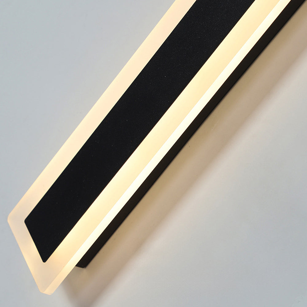 Modern Outdoor LED Wall Light – IP65 Waterproof, Minimalist Black Acrylic Sconce