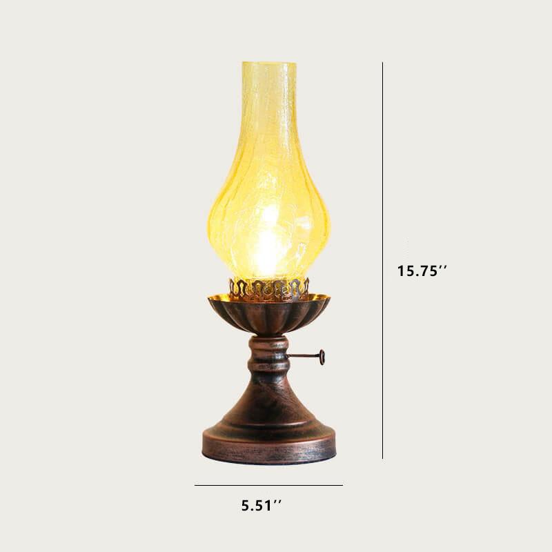 Vintage Kerosene Oil Lamp | Antique Retro Table Lamp for Rustic & Industrial Home Decor