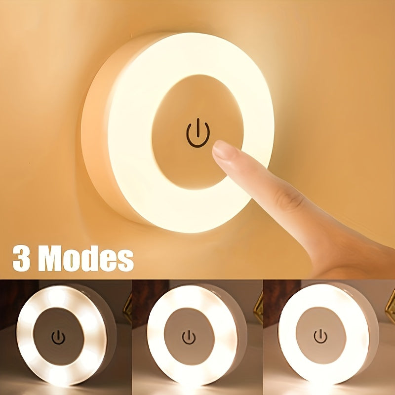 LED Motion Sensor Night Light – Rechargeable Wireless Wall Lamp with Touch Control