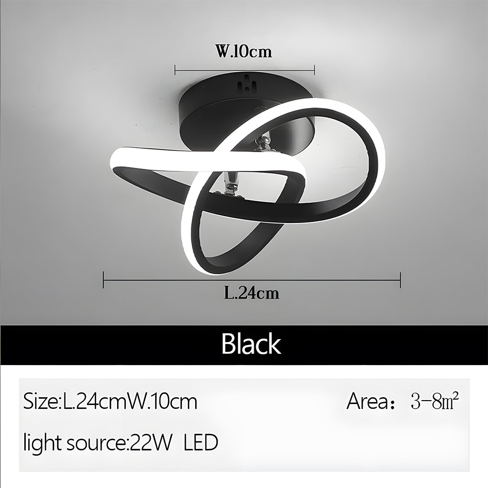 Modern Geometric LED Ceiling Light | Minimalist Black Metal Frame Fixture