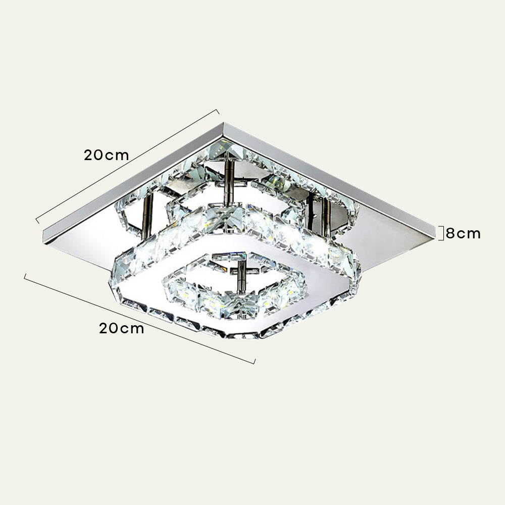 Crystal LED Flush Mount Ceiling Light Modern Dimmable