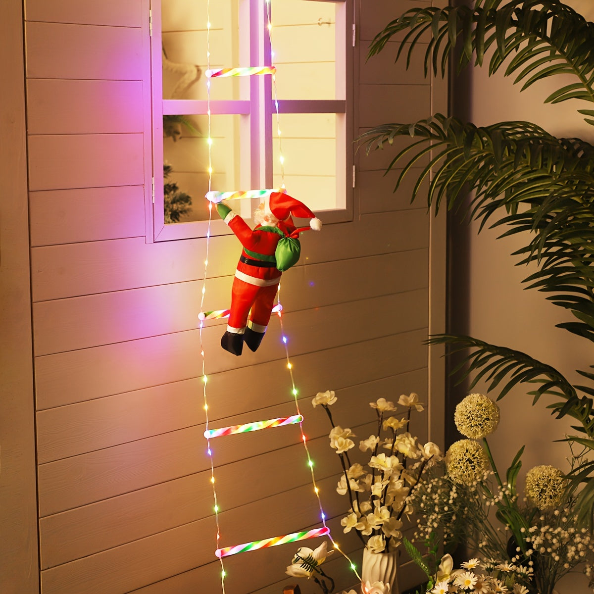 LED Christmas Ladder Light – Battery-Powered Festive Decoration