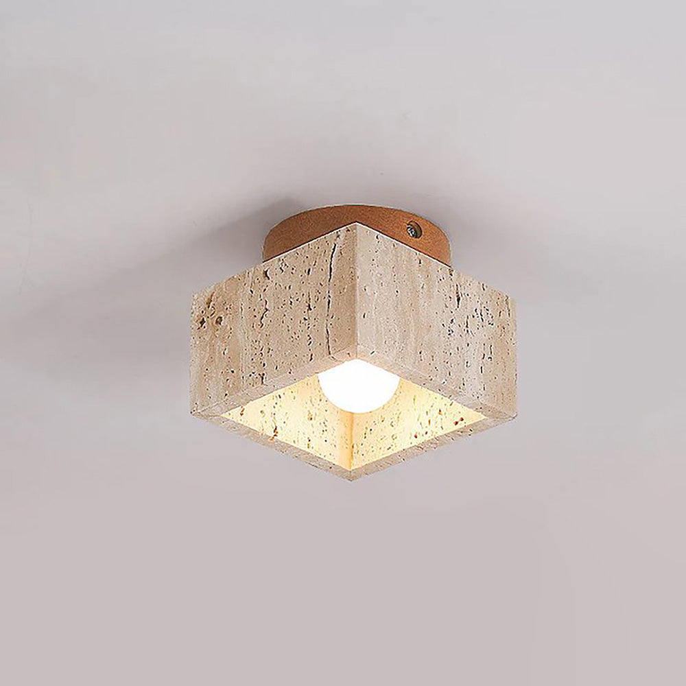 Minimalist Wood Cylinder Flush Mount Ceiling Light - Natural Finish LED Downlight