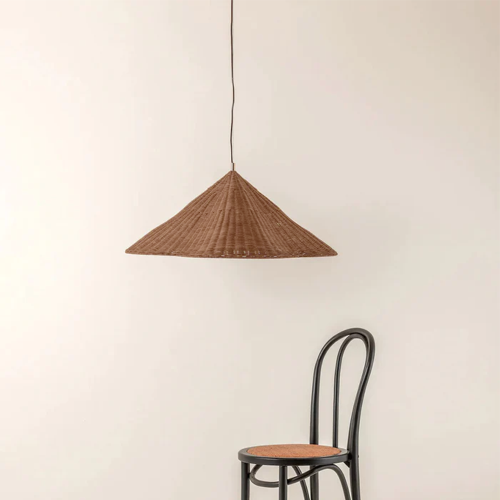 Rattan Woven Pendant Light Rustic Bohemian Farmhouse