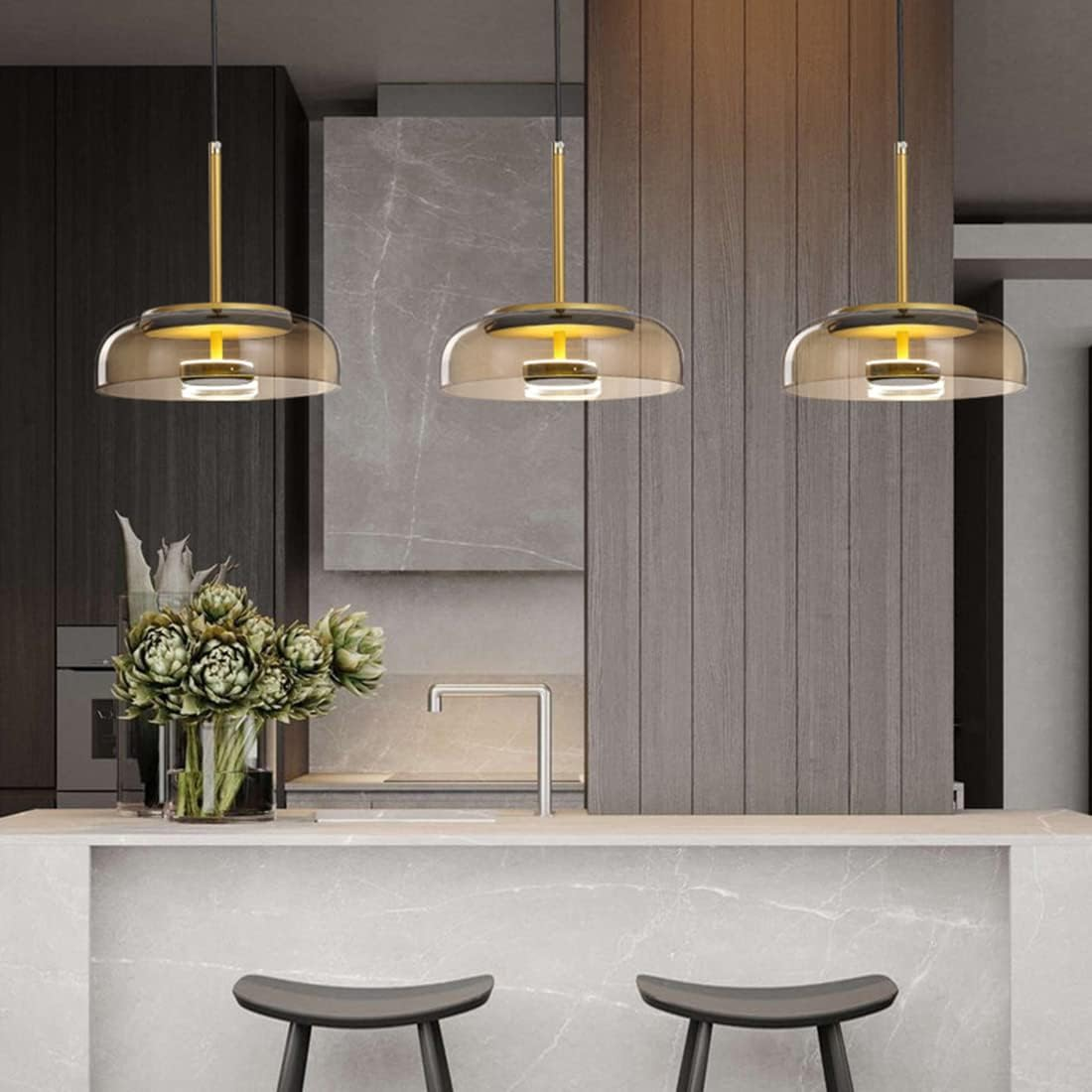 Modern Glass Pendant Light LED Single Dimmable