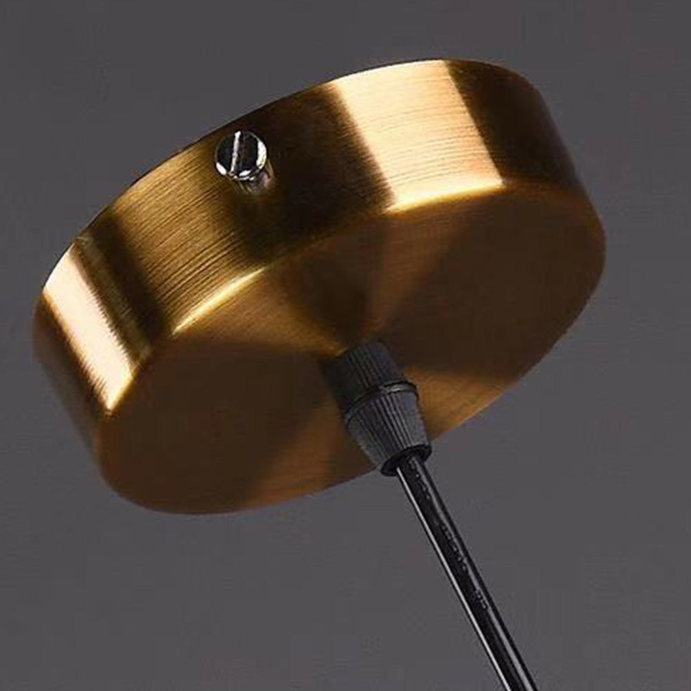 Modern Gold Ring Pendant Light - Clear Glass Globe Fixture