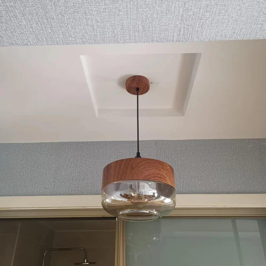 Stylish Scandinavian Wooden Ceiling Lamp - NordLuna